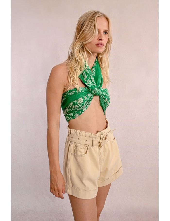 Lili Sidonio X Molly Bracken Foulard Floral VERT