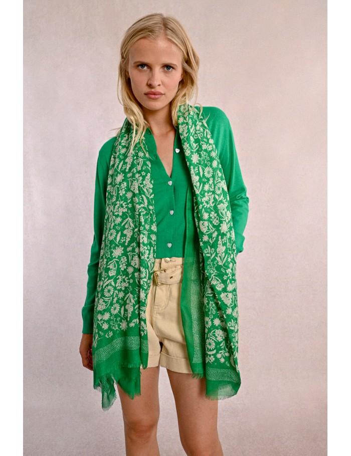 lili sidonio x molly bracken Foulard floral VERT