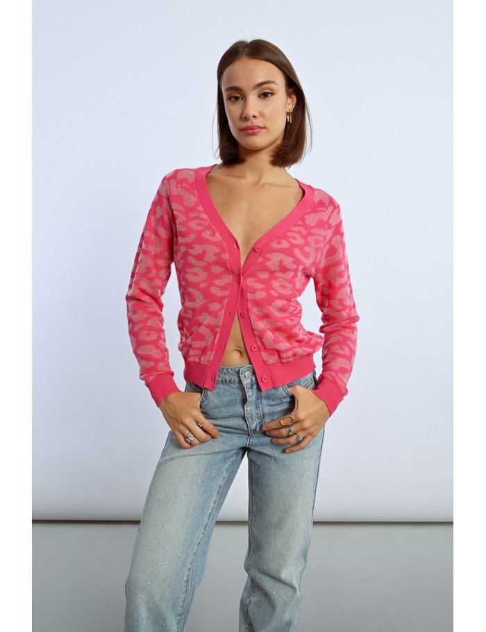 Lili Sidonio X Molly Bracken Gilet Léopard FUCHSIA