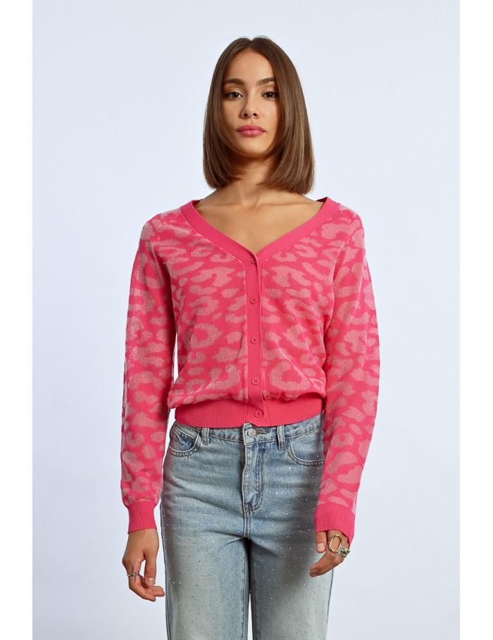 Lili Sidonio X Molly Bracken Gilet Léopard FUCHSIA