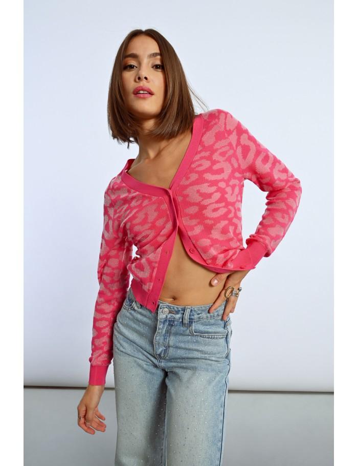 lili sidonio x molly bracken Gilet léopard FUCHSIA lili sidonio x molly bracken Gilet léopard FUCHSIA