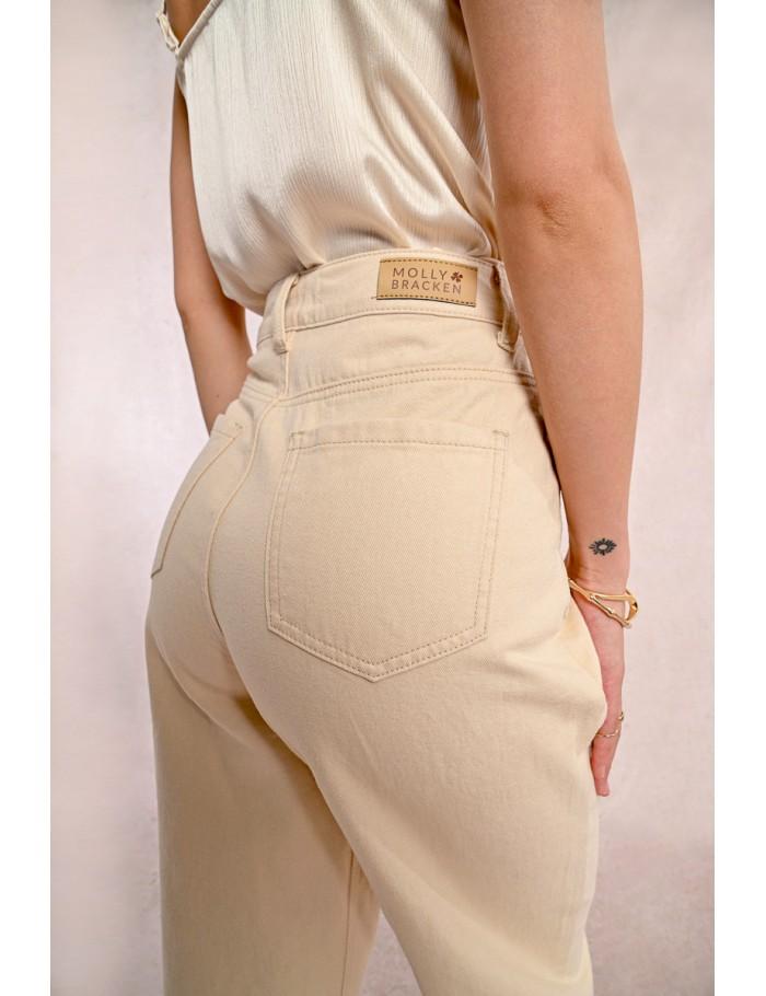 Lili Sidonio X Molly Bracken Pantalon Droit CRÈME