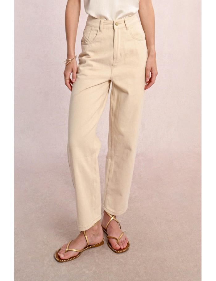 Lili Sidonio X Molly Bracken Pantalon Droit CRÈME