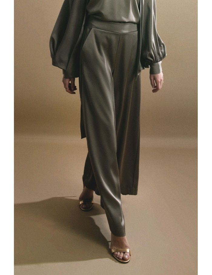 Lili Sidonio X Molly Bracken Pantalon Palazzo KAKI