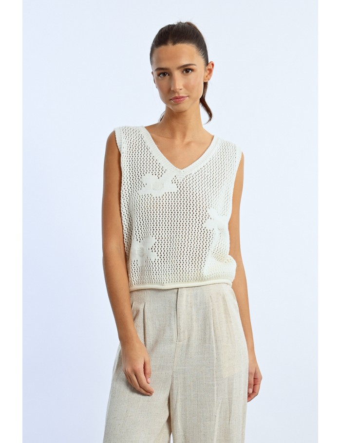 Lili Sidonio X Molly Bracken Polo En Crochet BEIGE
