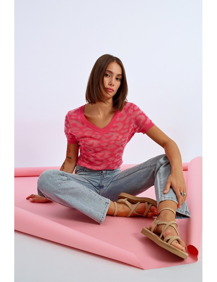 lili sidonio x molly bracken Polo léopard FUCHSIA lili sidonio x molly bracken Polo léopard FUCHSIA