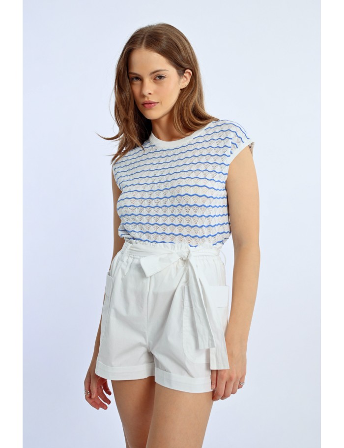 Lili Sidonio X Molly Bracken Polo Rayé ÉCRU