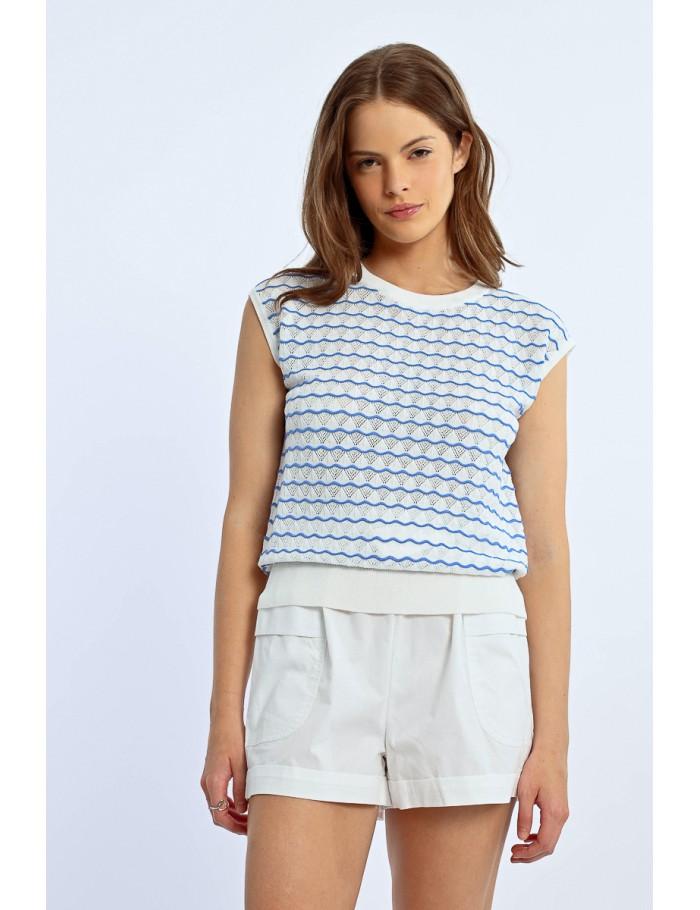 Lili Sidonio X Molly Bracken Polo Rayé ÉCRU