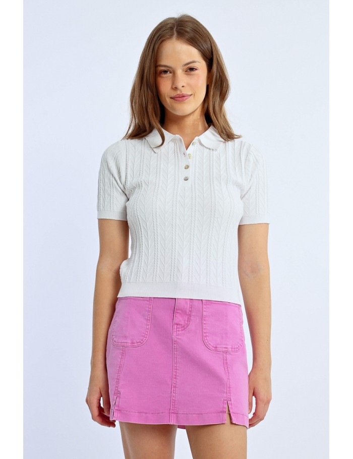 Lili Sidonio X Molly Bracken Pull Polo WHITE