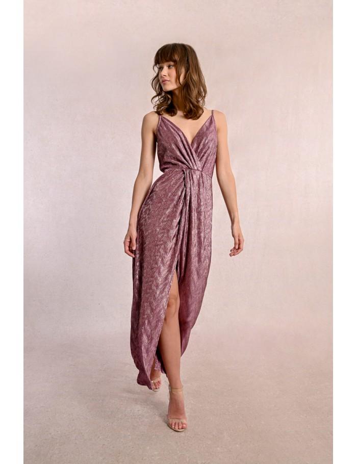 lili sidonio x molly bracken Robe fendue DARK PINK