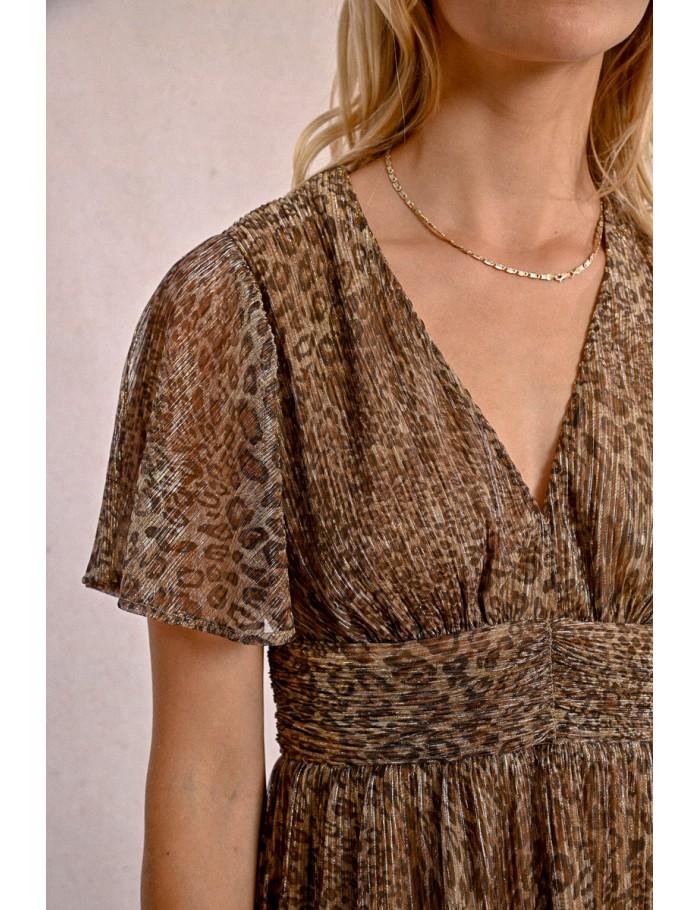 Lili Sidonio X Molly Bracken Robe Léopard BEIGE