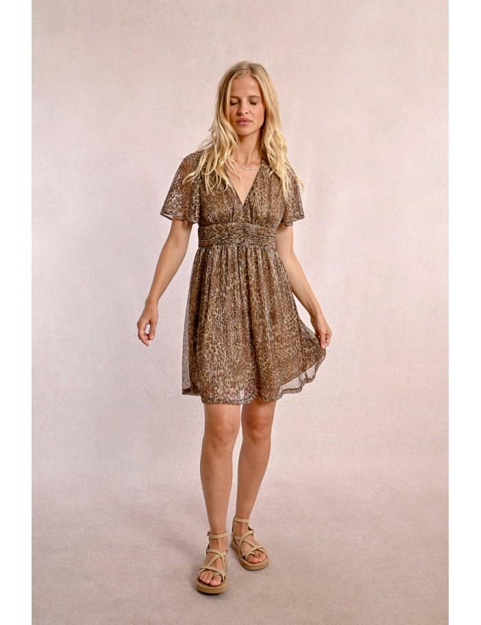 Lili Sidonio X Molly Bracken Robe Léopard BEIGE