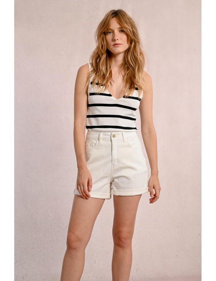 lili sidonio x molly bracken Short retroussé WHITE