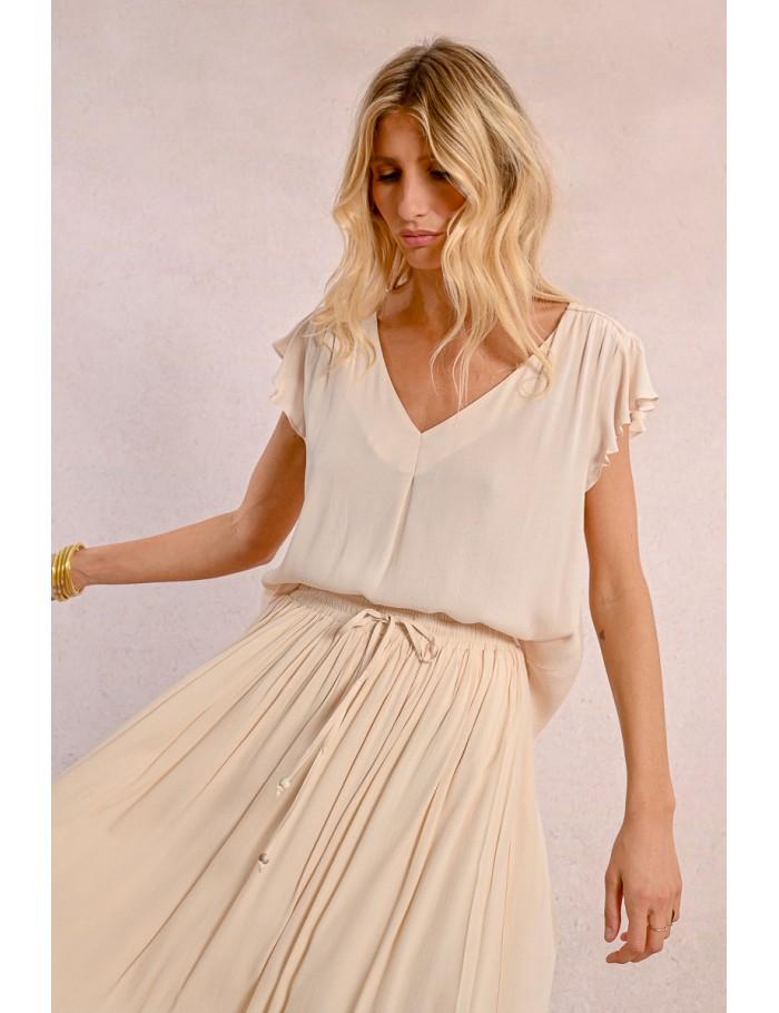 lili sidonio x molly bracken T shirt fluide CRÈME