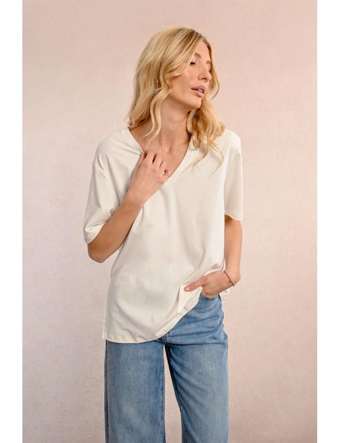 Lili Sidonio X Molly Bracken Tee Shirt Col V WHITE