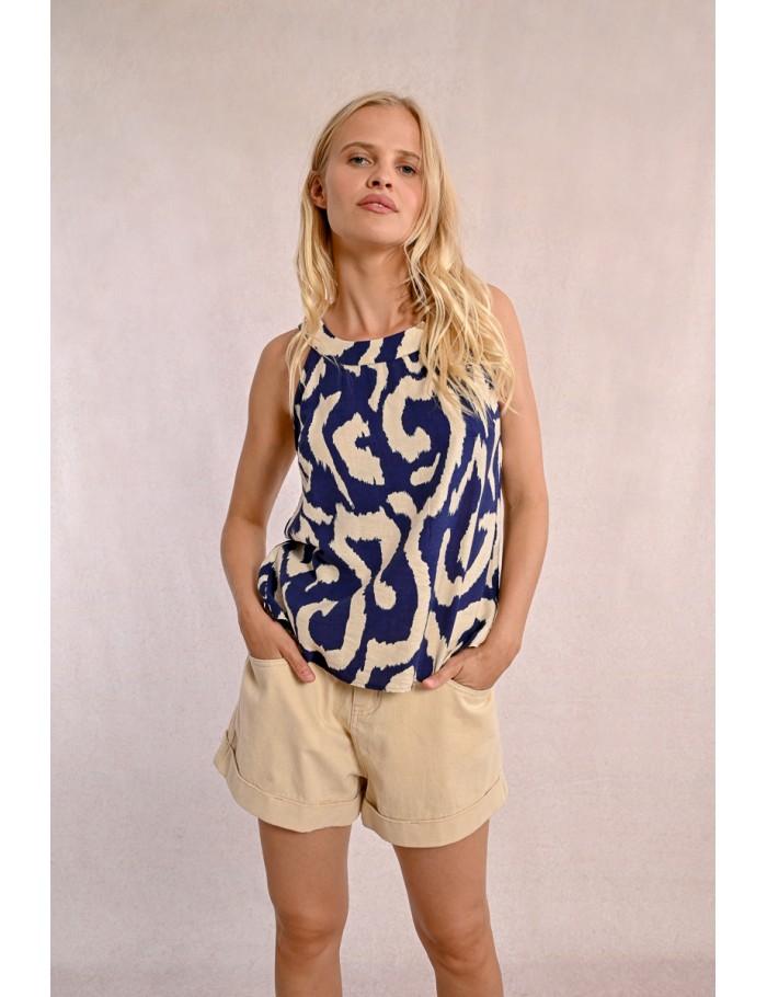 Lili Sidonio X Molly Bracken Top Dos Nu NAVY THAIS