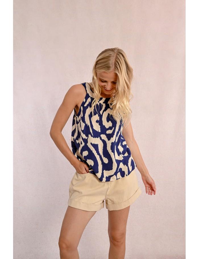 Lili Sidonio X Molly Bracken Top Dos Nu NAVY THAIS