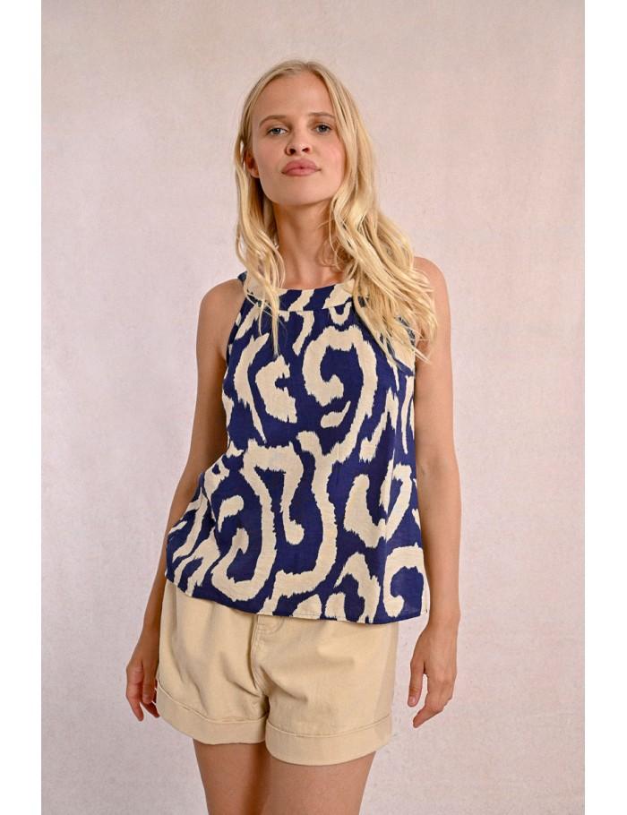 Lili Sidonio X Molly Bracken Top Dos Nu NAVY THAIS