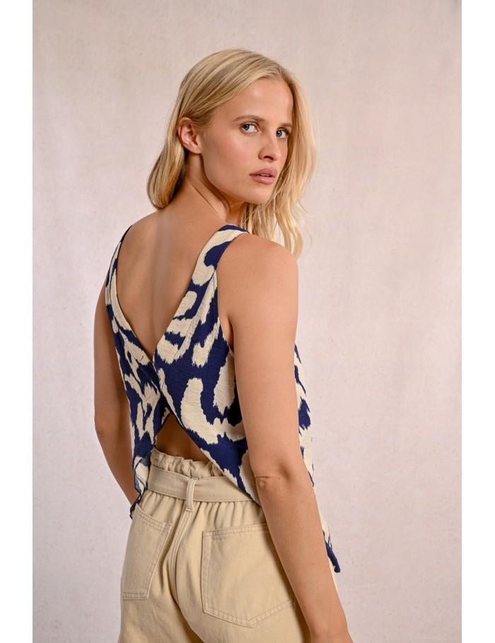 lili sidonio x molly bracken Top dos nu NAVY THAIS