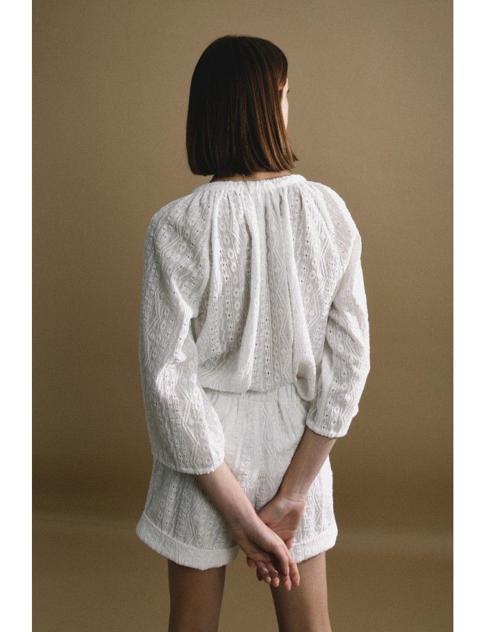 Lili Sidonio X Molly Bracken Top En Dentelle ÉCRU