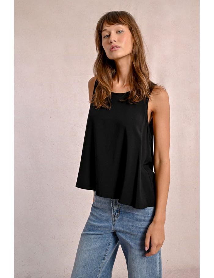 Lili Sidonio X Molly Bracken Top évasé BLACK