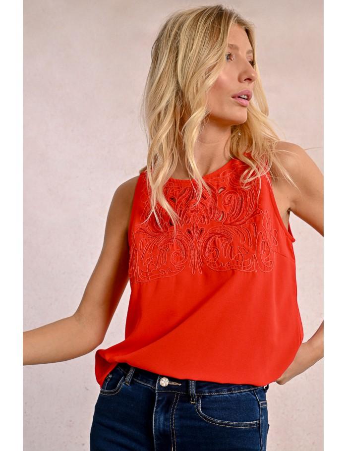 Lili Sidonio X Molly Bracken Top Fantaisie ROUGE