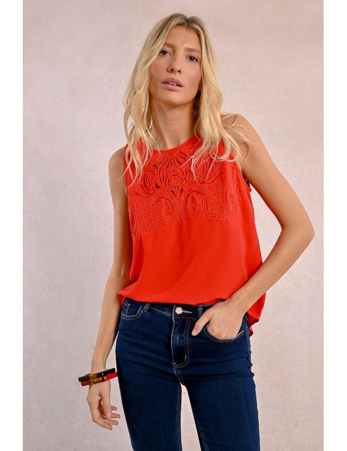 Lili Sidonio X Molly Bracken Top Fantaisie ROUGE