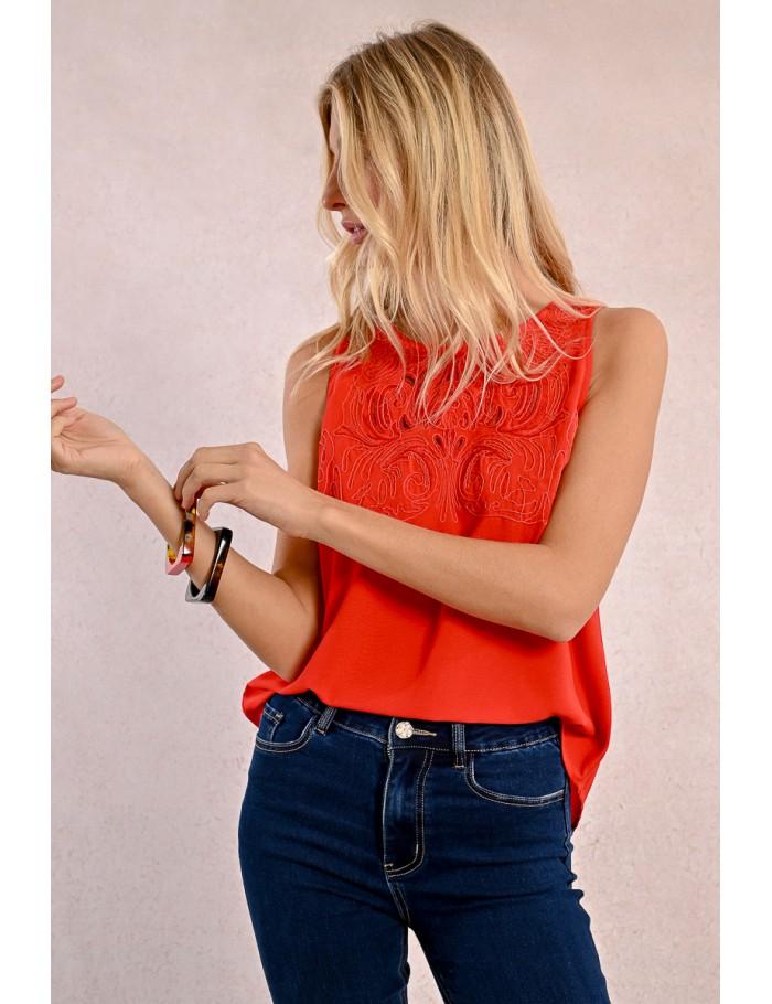 Lili Sidonio X Molly Bracken Top Fantaisie ROUGE