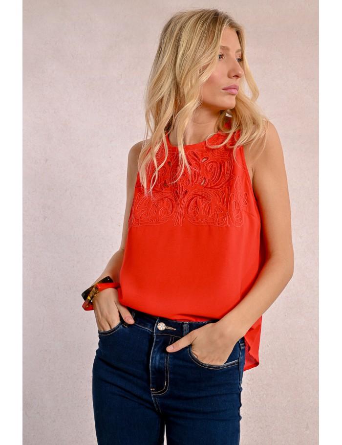 lili sidonio x molly bracken Top fantaisie ROUGE