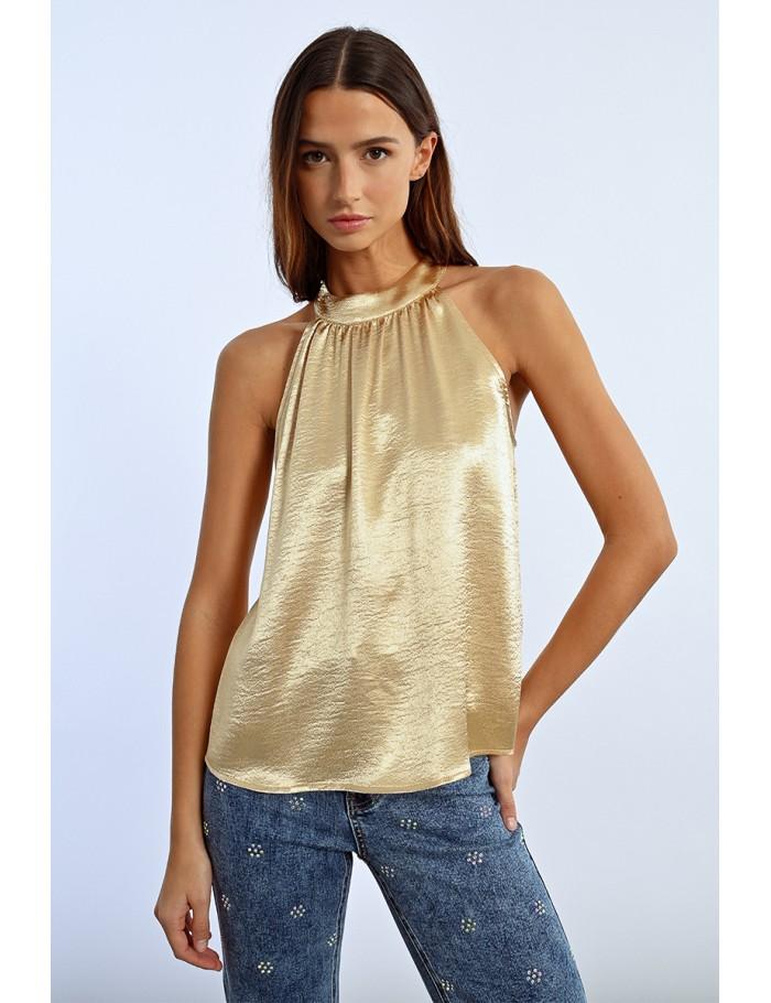 Lili Sidonio X Molly Bracken Top Satiné Plissé OR