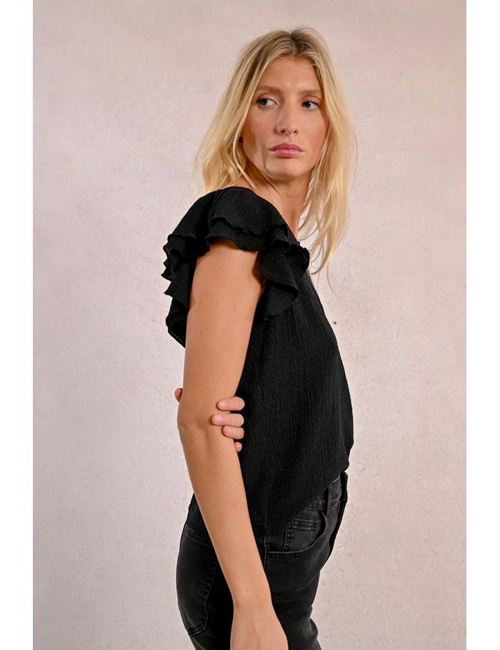 Lili Sidonio X Molly Bracken Top Volanté BLACK