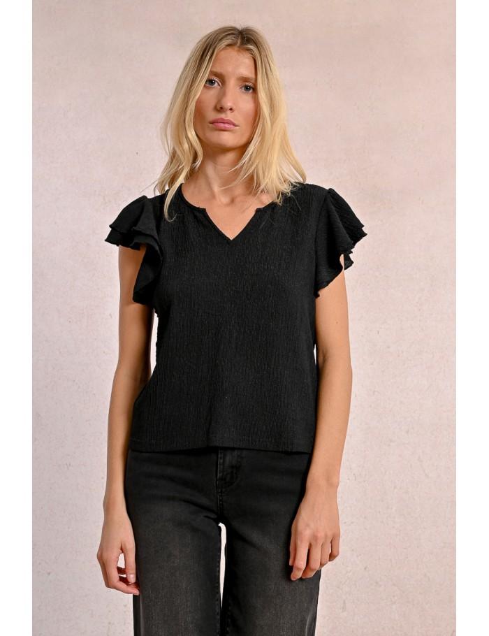Lili Sidonio X Molly Bracken Top Volanté BLACK