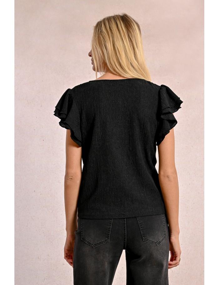 Lili Sidonio X Molly Bracken Top Volanté BLACK