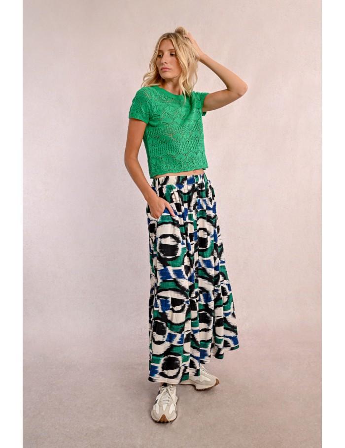Lili Sidonio X Molly Bracken Longue Jupe Imprimée MULTICO CHARLIZE