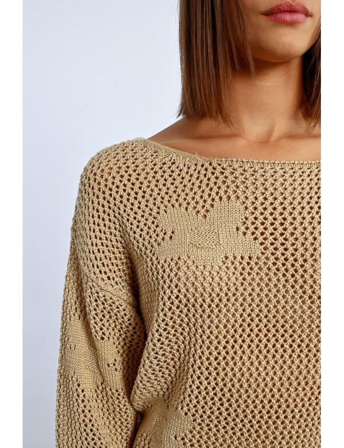 Lili Sidonio X Molly Bracken Maille En Crochet Fleurs BEIGE