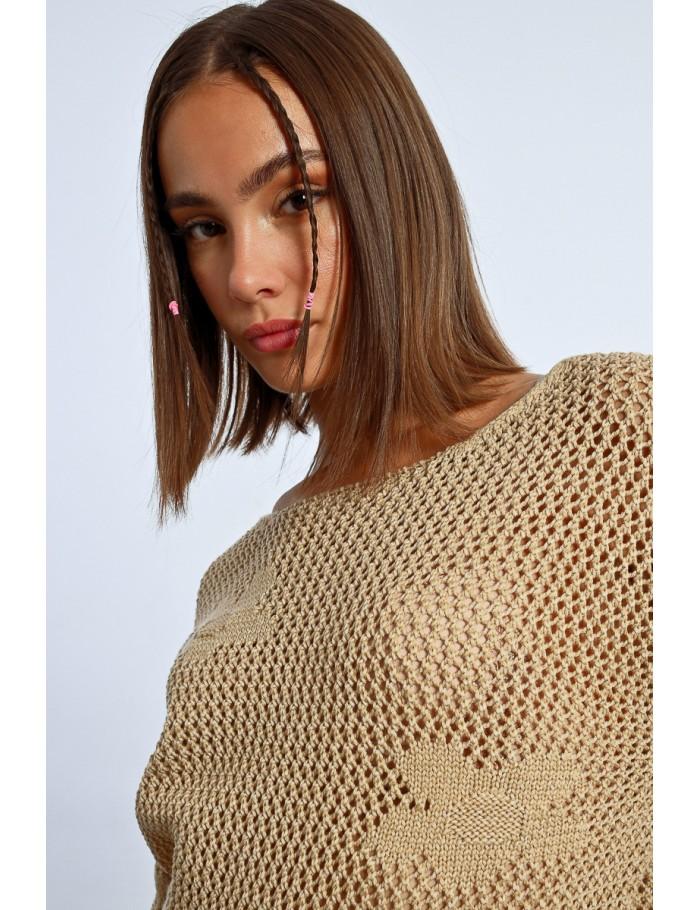 Lili Sidonio X Molly Bracken Maille En Crochet Fleurs BEIGE