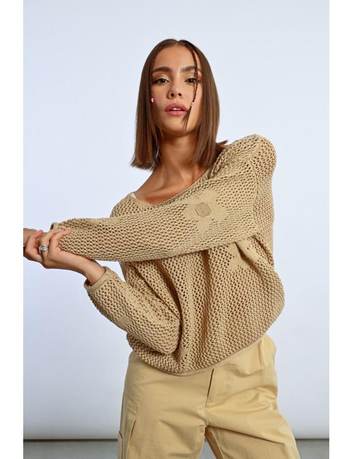 lili sidonio x molly bracken Maille en crochet fleurs BEIGE lili sidonio x molly bracken Maille en crochet fleurs BEIGE