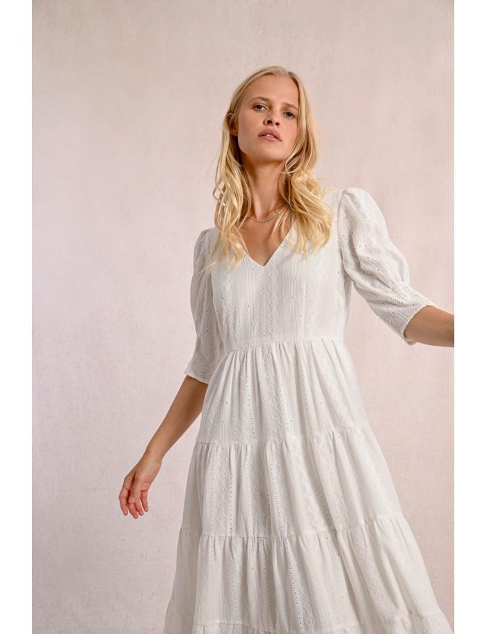 Lili Sidonio X Molly Bracken Maxi Robe à Volants ÉCRU