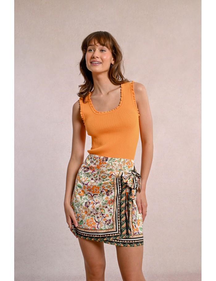 lili sidonio x molly bracken Mini jupe cache cœur à imprimé OFFWHITE CLEMENTINE