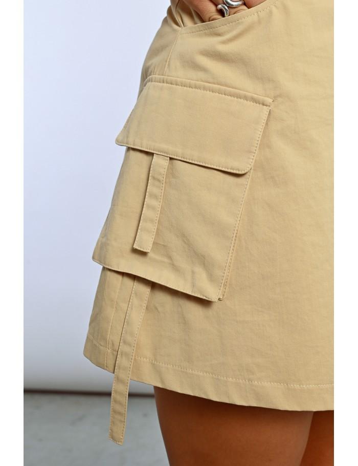 Lili Sidonio X Molly Bracken Mini Jupe Droite à Poches Cargo LIGHT BEIGE