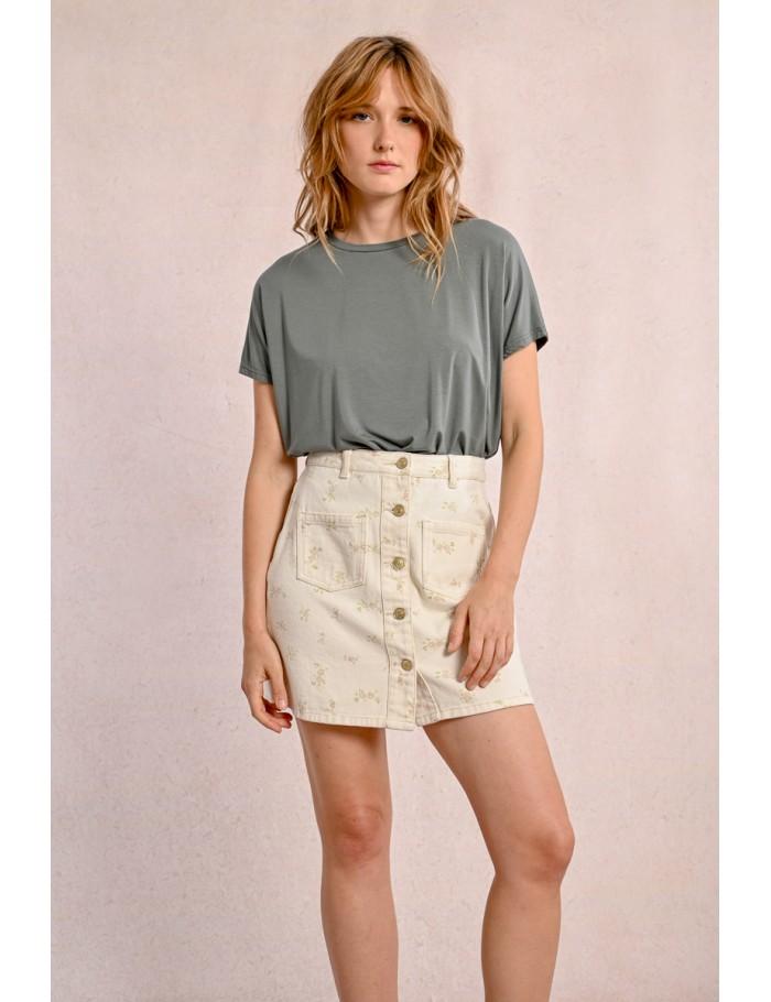 Lili Sidonio X Molly Bracken Mini Jupe Droite CRÈME