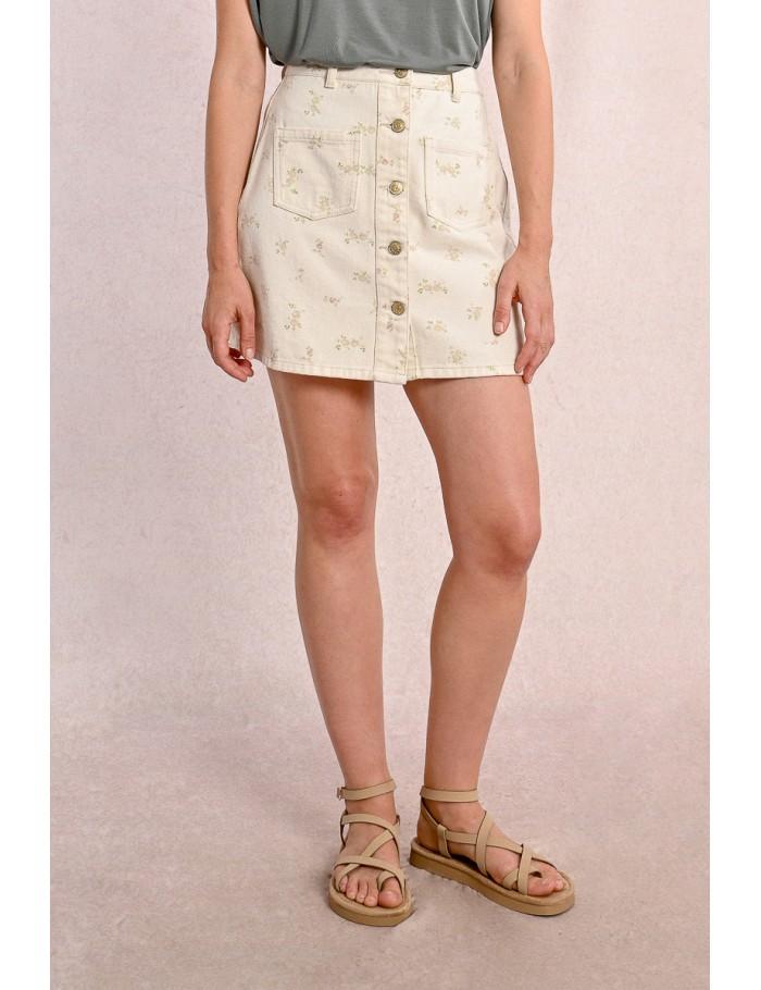 Lili Sidonio X Molly Bracken Mini Jupe Droite CRÈME