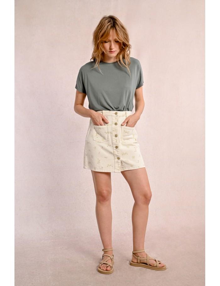 lili sidonio x molly bracken Mini jupe droite CRÈME