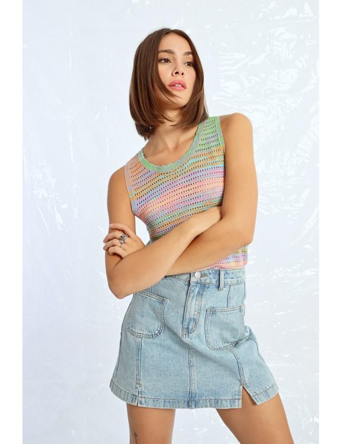 Lili Sidonio X Molly Bracken Mini Jupe En Denim LIGHT BLUE DENIM