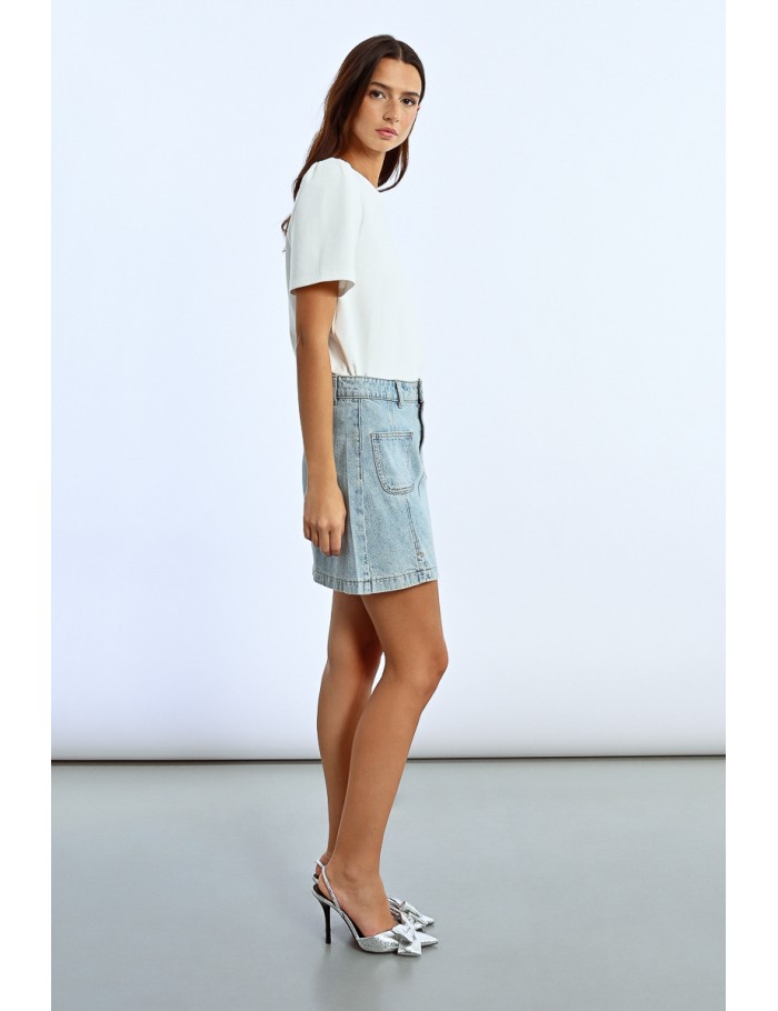Lili Sidonio X Molly Bracken Mini Jupe En Denim LIGHT BLUE DENIM