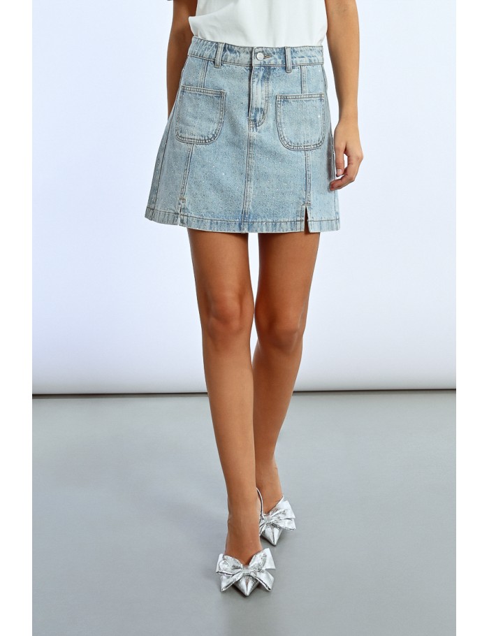 Lili Sidonio X Molly Bracken Mini Jupe En Denim LIGHT BLUE DENIM