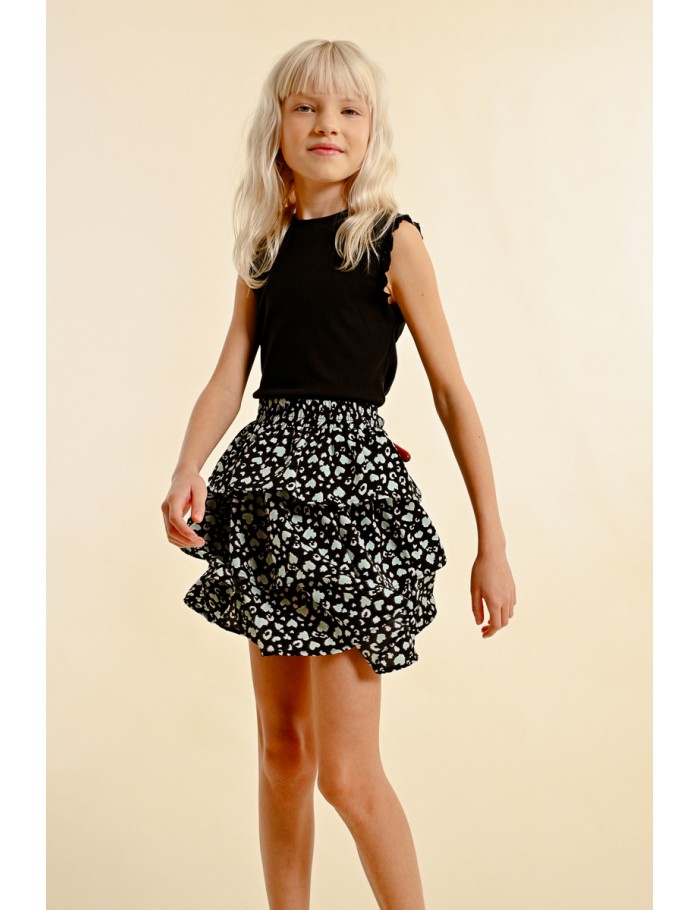 Lili Sidonio X Molly Bracken Mini Jupe Imprimée à Volants BLACK LISE