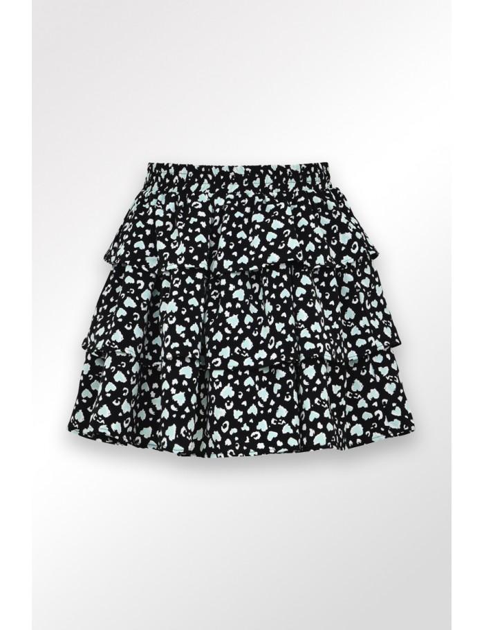 Lili Sidonio X Molly Bracken Mini Jupe Imprimée à Volants BLACK LISE