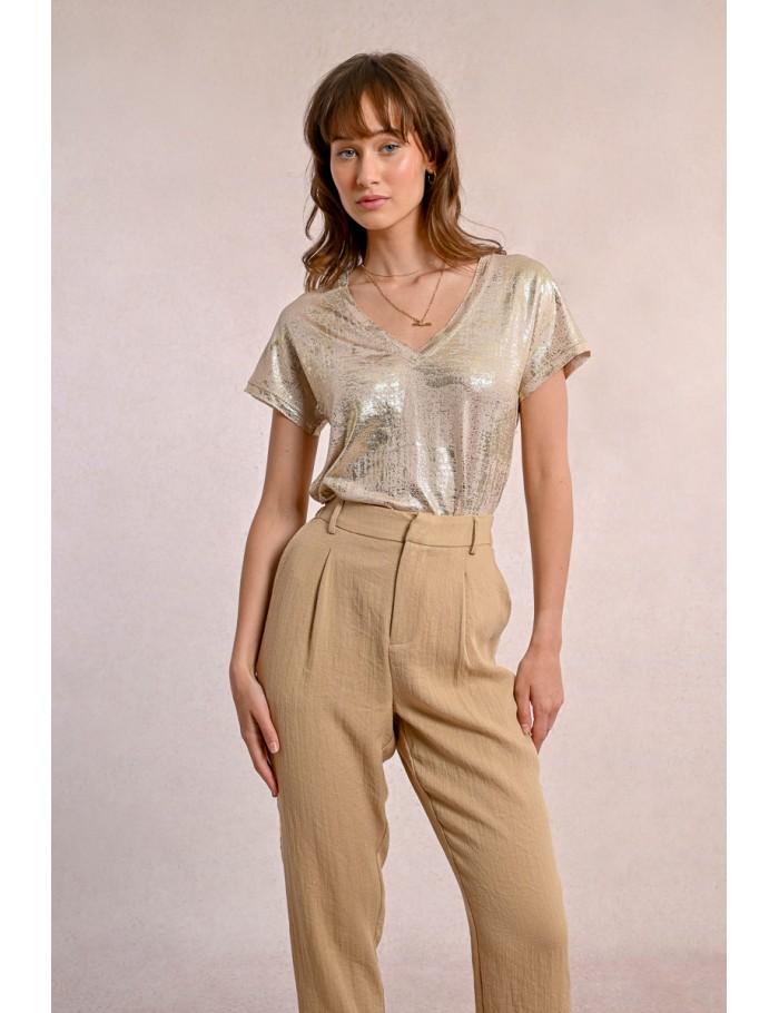 Lili Sidonio X Molly Bracken Pantalon Carotte En Lin BEIGE