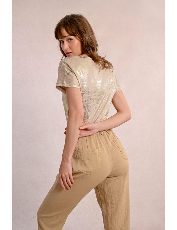 Lili Sidonio X Molly Bracken Pantalon Carotte En Lin BEIGE